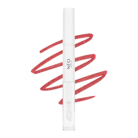 2w1 Kontur&oacute;wka z błyszczykiem do ust 01: Bold Red