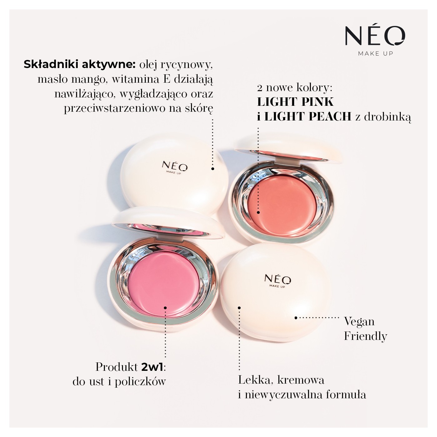 01 Masełko do ust i policzków LIP&CHEEK BALM PINK | NEO MAKE UP 01 Masełko do ust i policzków LIP&CHEEK BALM PINK | NEO MAKE UP